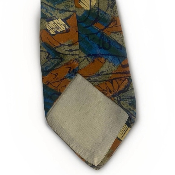 STELEN Silk tie Handmade in Italy Abstract Art Style Elegant Whimsy Designer - Picture 2 of 5